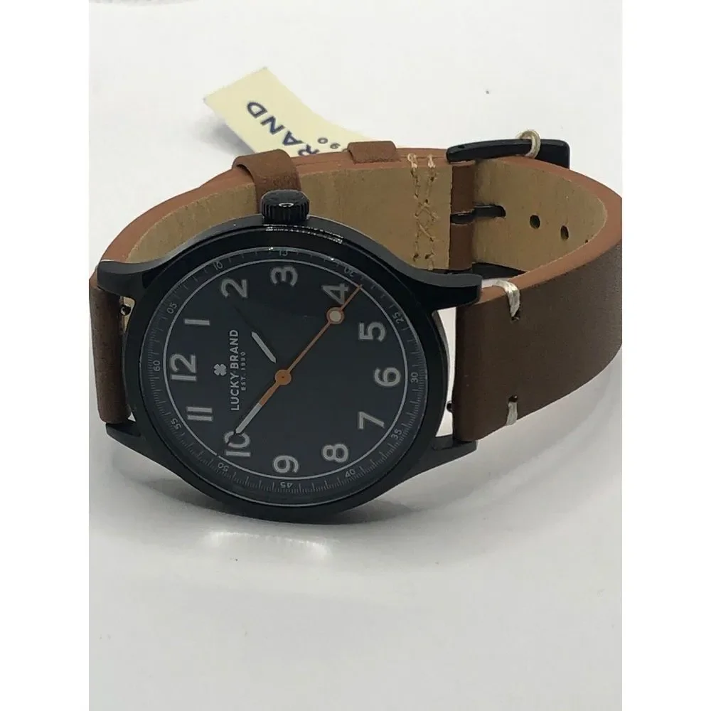 Lucky Brand LW00101 Women's Brown Leather Analog Black Dial Quartz Watch OP261
